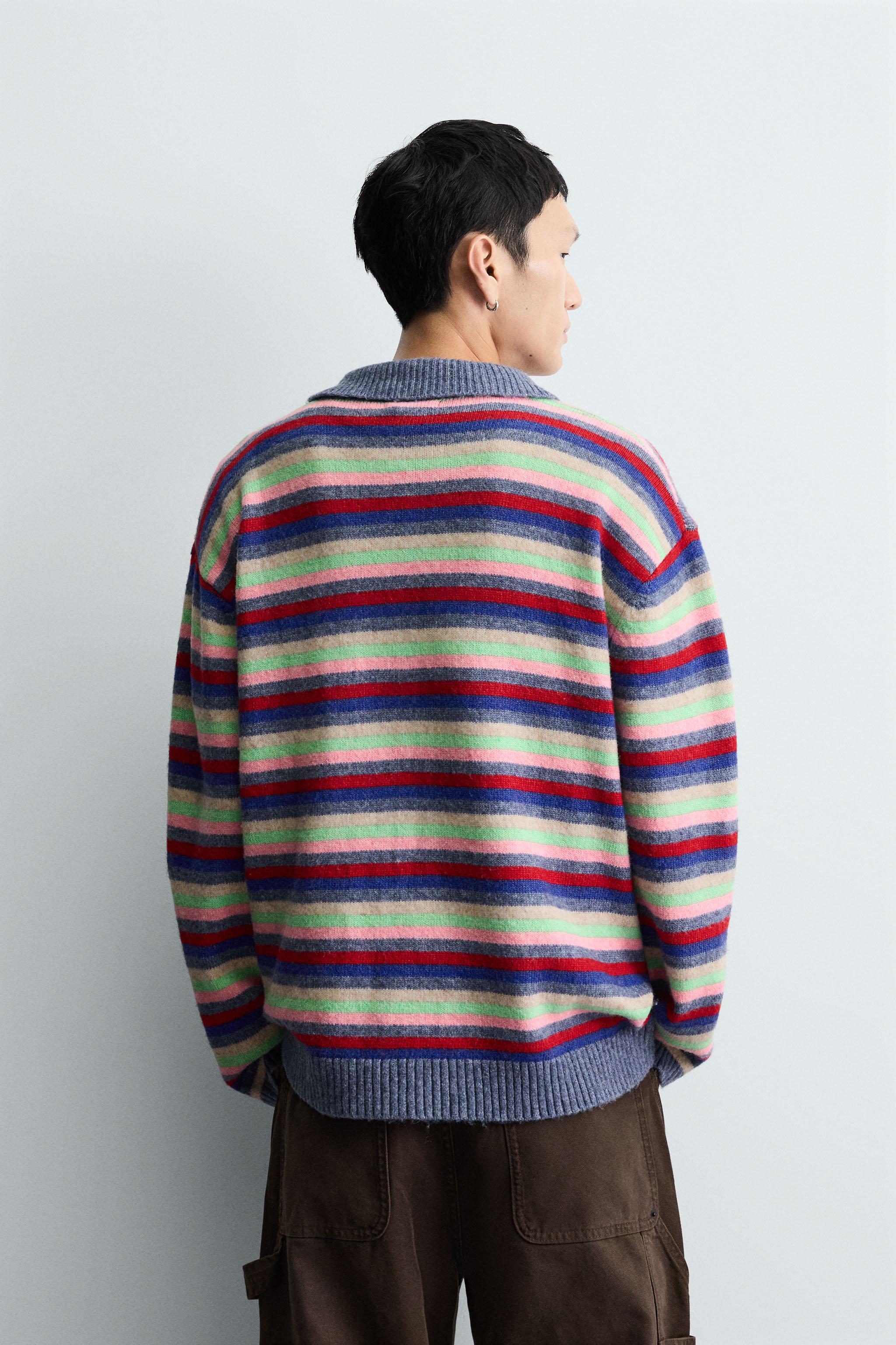 JACQUARD STRIPED KNIT POLO SHIRT